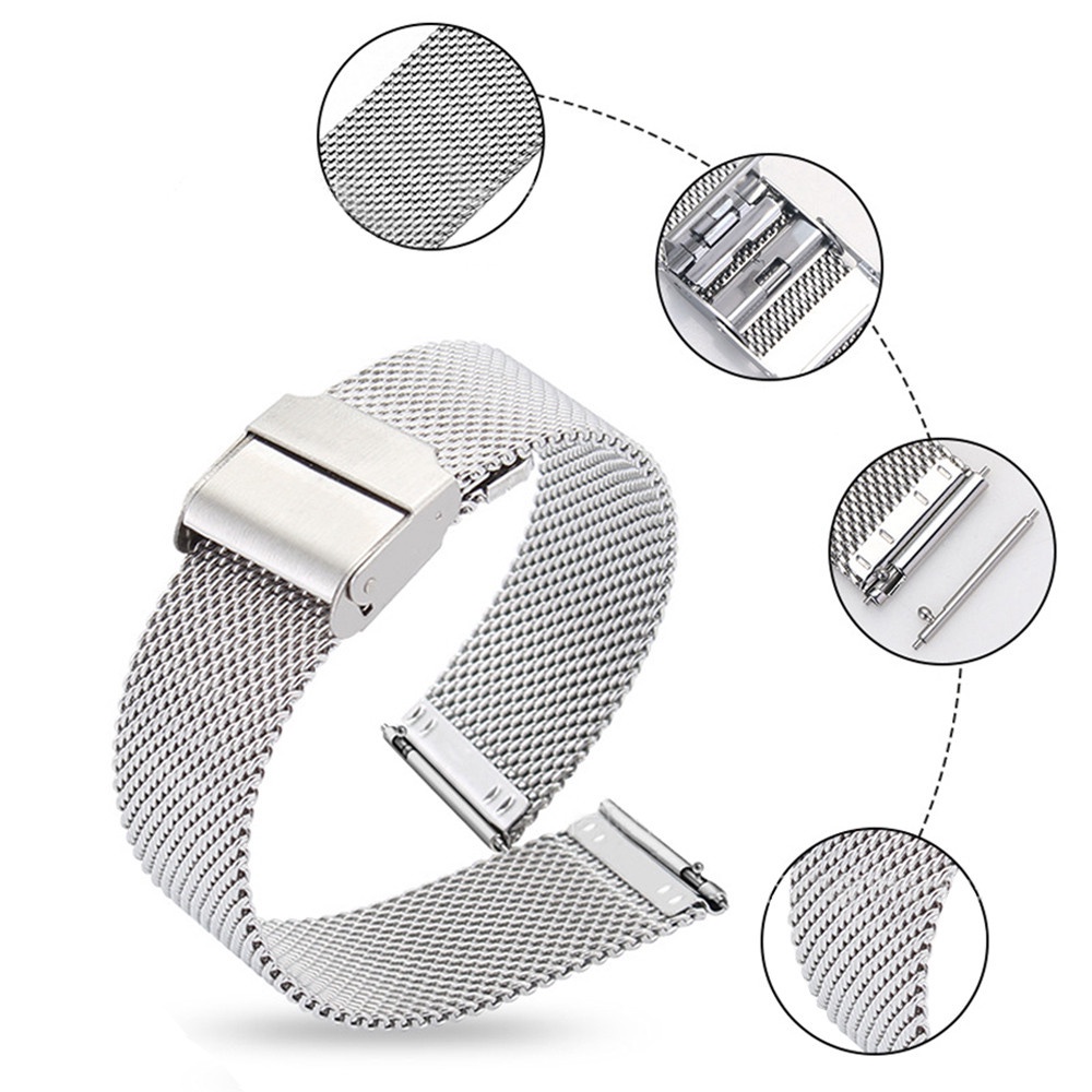 Dây Đeo Đồng Hồ Bằng Thép Không Gỉ Cao Cấp 10mm 12mm 14mm 16mm 17mm 18mm 19mm 20mm 21mm 22mm