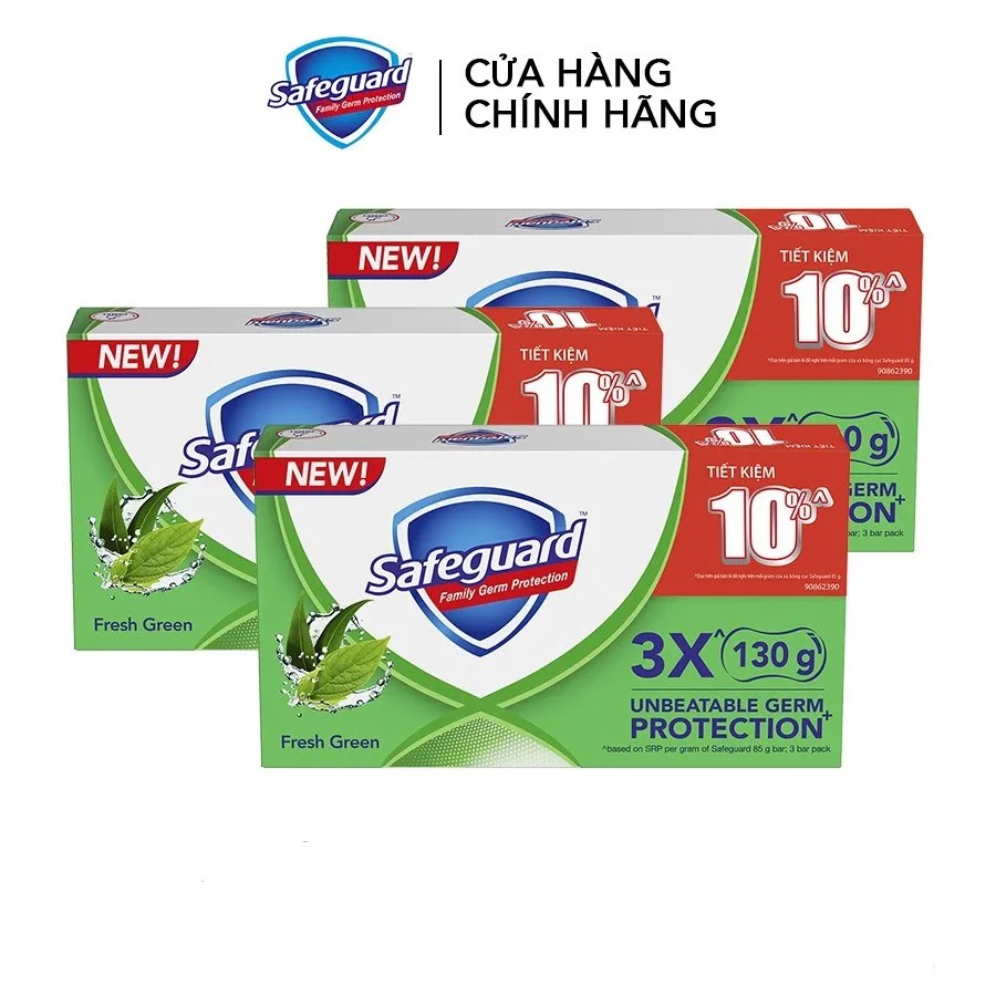 [HC Gift - Quà Tặng Từ P&amp;G] Set 3 Xà Bông Cục Safeguard Thảo Mộc Thơm Mát (130g x 3)