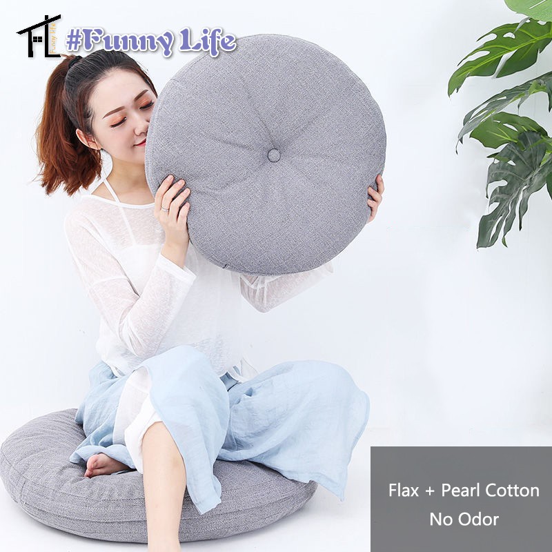 Đệm Ngồi Thiền Tatami Hình Tròn Lớn Bằng Cotton Và Vải Lanh Thoáng Khí Phong Cách Nhật Bản