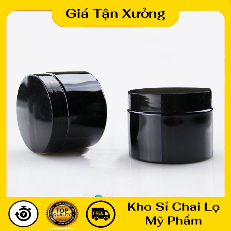 Hủ Đựng Kem ❤ TRÙM SỈ ❤ Hũ nhựa pet Đen 100g 200g chiết mỹ phẩm , phụ kiện du lịch