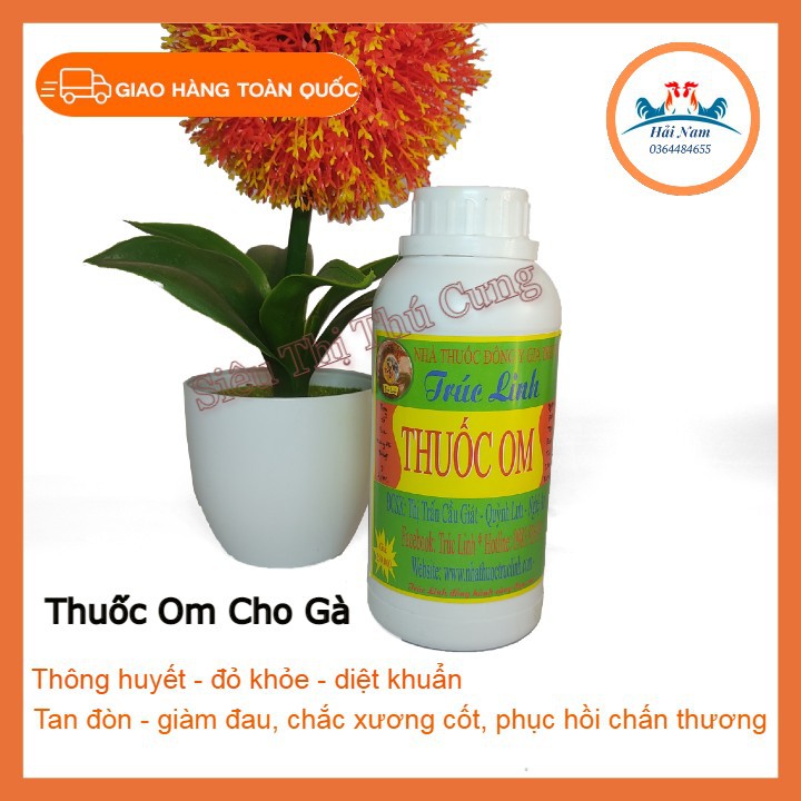 Thuốc Om Gà Trúc Linh -[Lọ 500ml]- Thuốc Gà Chọi Tặng Kèm Đôi Bao Mỏ Da