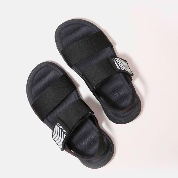 Sandal Shondo F6 Sport full đen quai ngang F6N1010