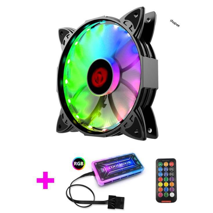 Bộ 5 Quạt Tản Nhiệt, Fan Case Coolmoon Ver 1 / V1 Led RGB - Kèm Hub và Remote