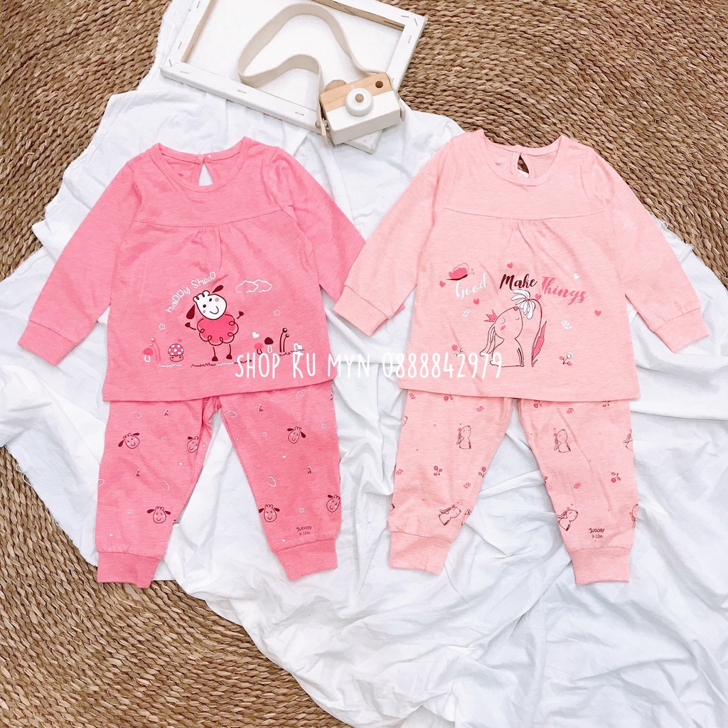Bộ dài tay cho bé gái chất sợi tre, bộ thu đông cho bé Judoby JB469