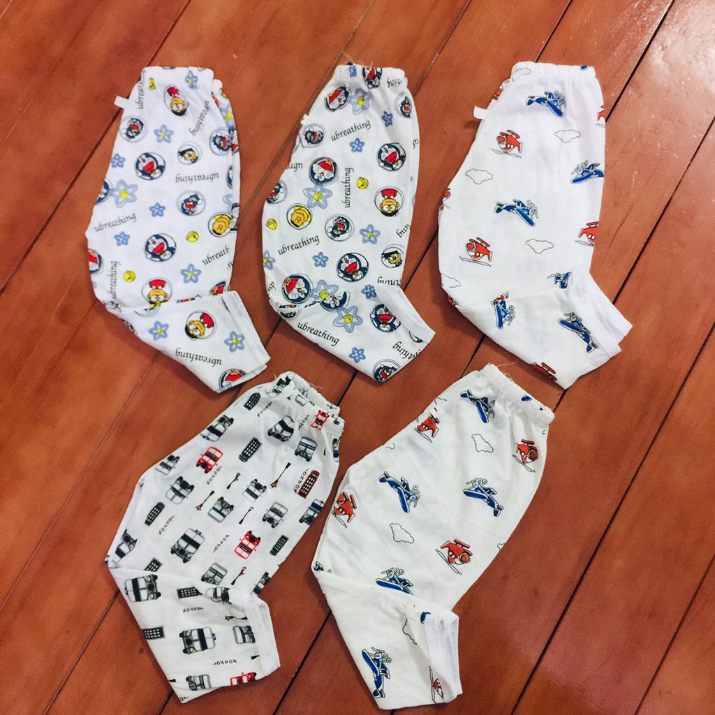 Set 5 quần dài cotton giấy bé 3-15kg