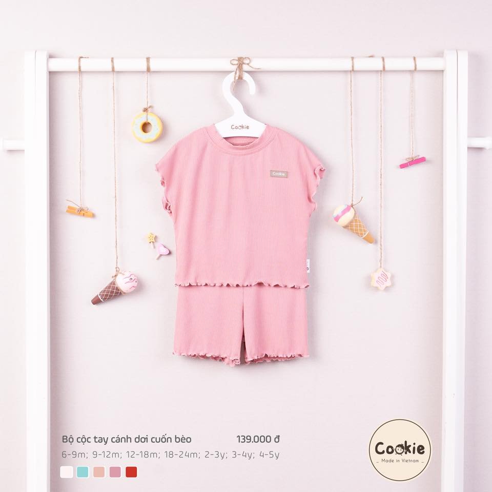 Bộ quần áo cộc tay cánh dơi cuốn bèo Cookie