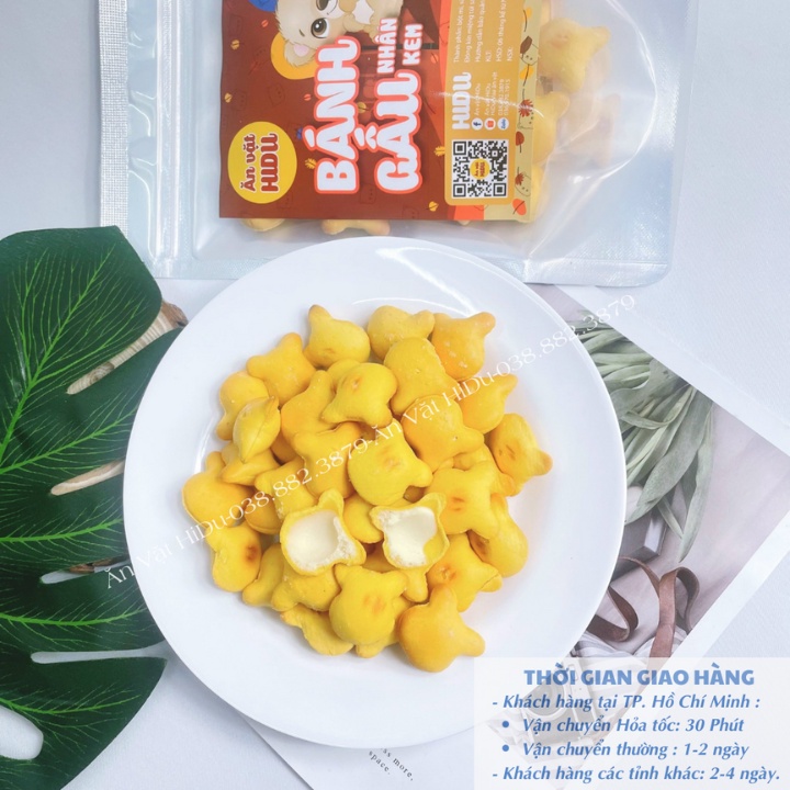 Bánh gấu nhân kem sữa thiên hồng 100gr giòn tan béo ngậy