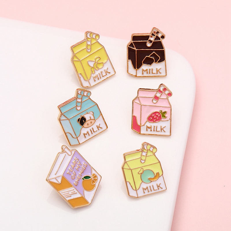 Huy hiệu cài áo hình sữa chua/nước chanh sáng tạo