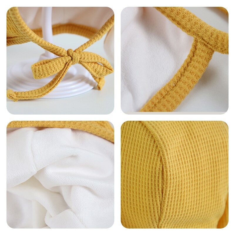 Mũ Beanie Tai Thỏ Dài Màu Trơn Dễ Thương Phong Cách Hàn Quốc Cho Bé Sơ Sinh