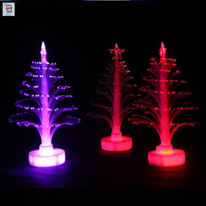 MG Colored Fiber Optic LED Light-up Mini Christmas Tree with Top Star Battery Powered Children Toy Light Tree @vn