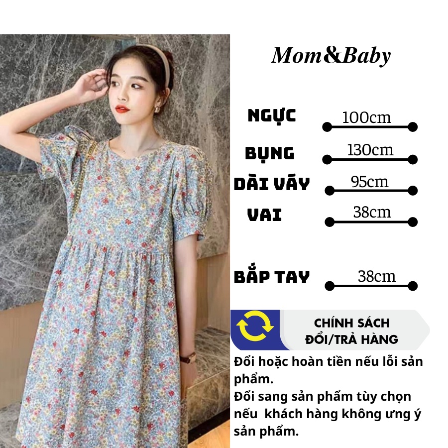 Váy bầu thời trang thiết kế M246 chất lụa hàn freesize từ 45 đến 70kg