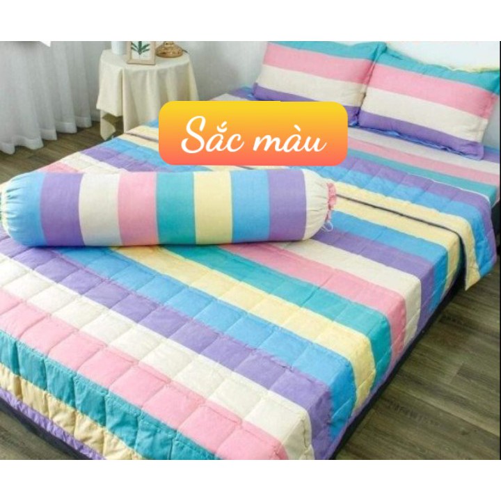 [GIẢM 7.7]Combo Ga Gối 3 Món 1m6x2m-mẫu sắc màu