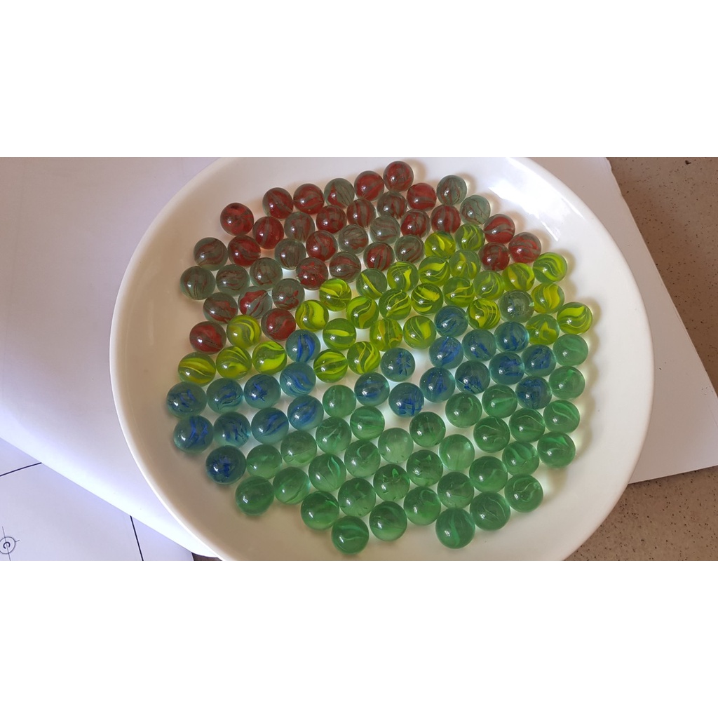 70 viên bi ve thủy tinh 8 khía 1.4 cm