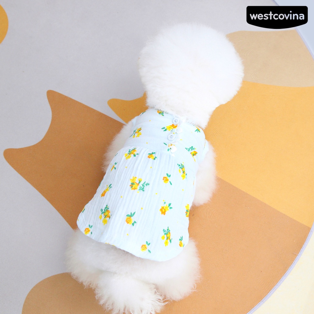 [Mới]♞Đầm Họa Tiết Hoa Thời Trang Cho Thú Cưng