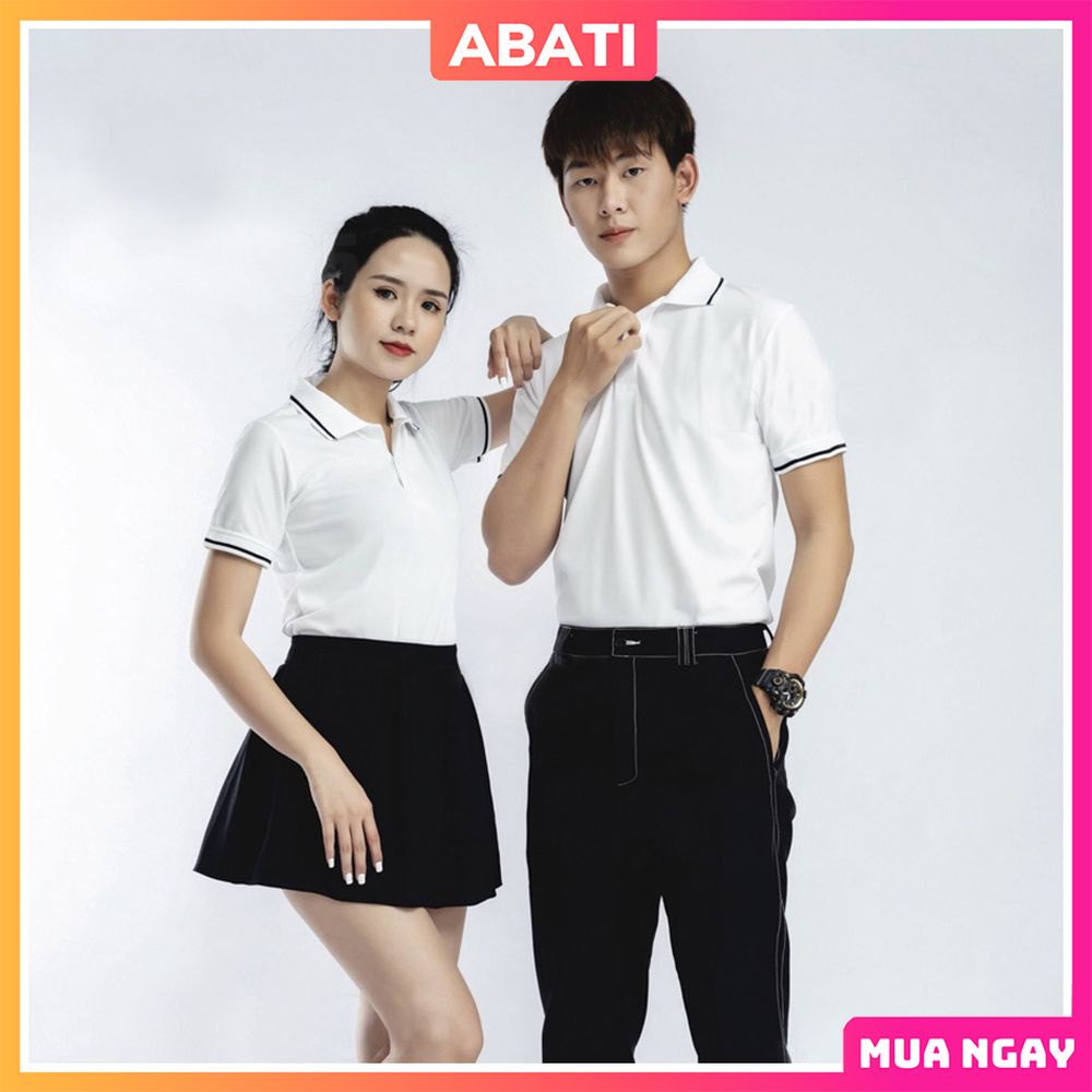 Áo polo nam đẹp cao cấp tay ngắn có cổ form rộng unisex vải mè thoáng mát VNXK chính hãng ABATI