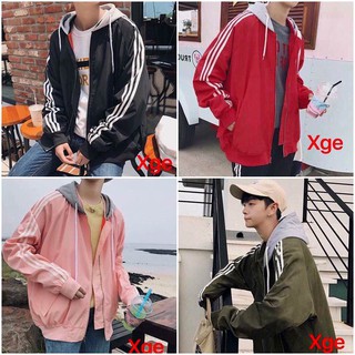 [FreeShip] ÁO KHOÁC DÙ 3 Line Nón Xám (Có Form Rộng XL) (Nam - Nữ)