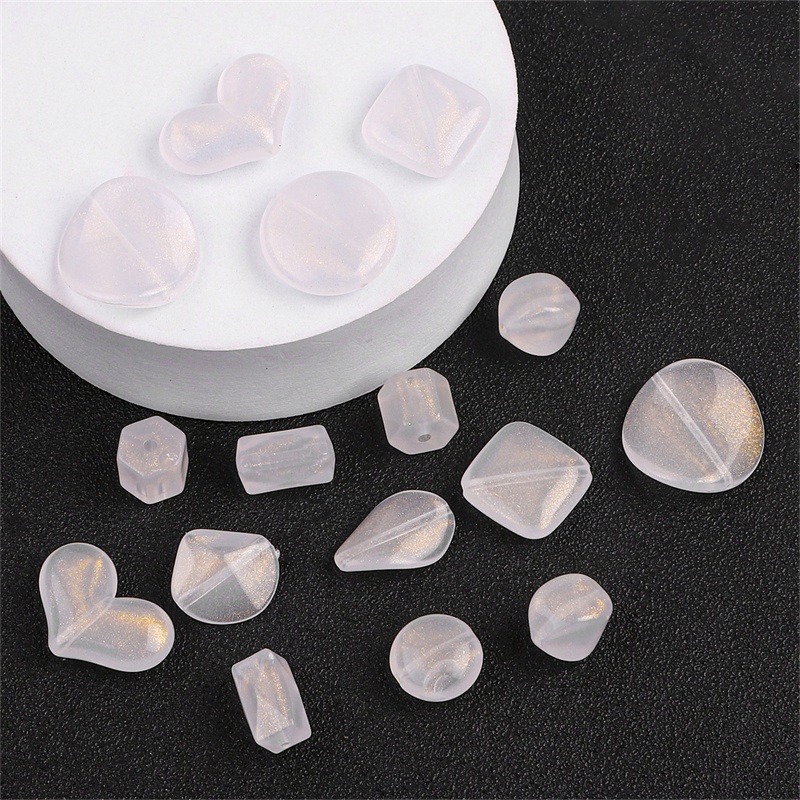 Phụ kiện hạt ngọc trai BEADIA bằng acrylic màu ánh vàng dùng làm trang sức diy