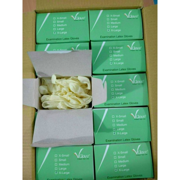 Găng tay y tế Vglove hộp 100 cái size XS, S, M, L