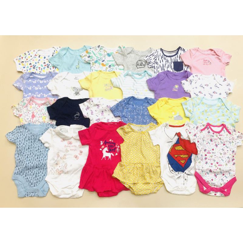 Set 5c body chip CỘC TAY xuất dư mix hãng, bodysuit size 0-36m