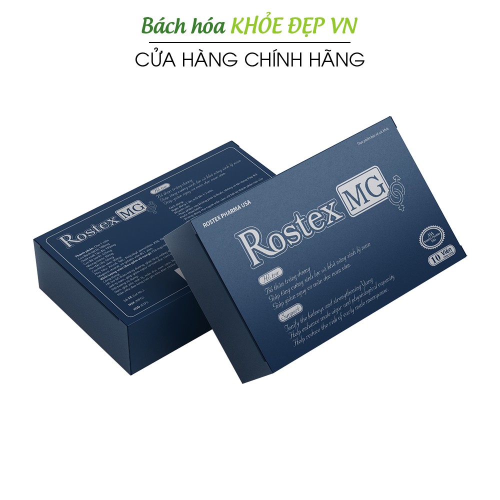 Tăng cường sinh lý nam nhanh 1h bổ thận, tráng dương - 10 viên [Rostex MG Xanh]