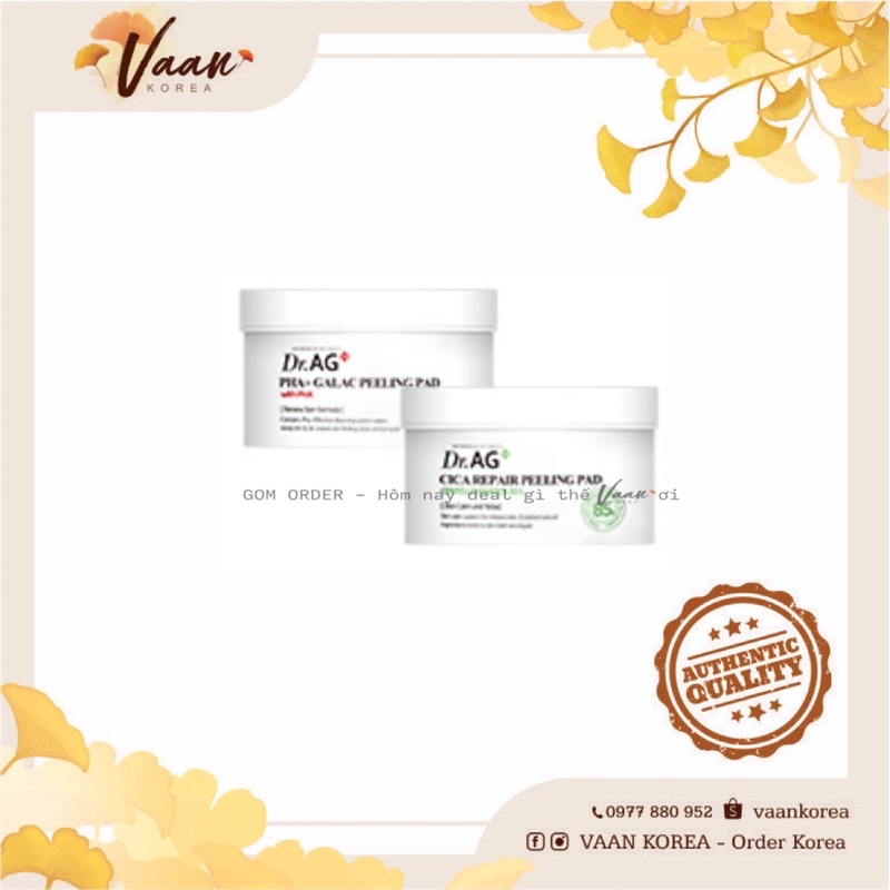 Miếng tẩy tế bào chết hàng ngày Dr.AG+ Peeling Pad