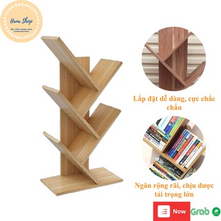 Kệ sách, kệ xương cá vân gỗ dễ dàng tháo lắp, trang trí phòng làm việc, góc học tập và phòng ngủ, sản phẩm bền Hana Shop