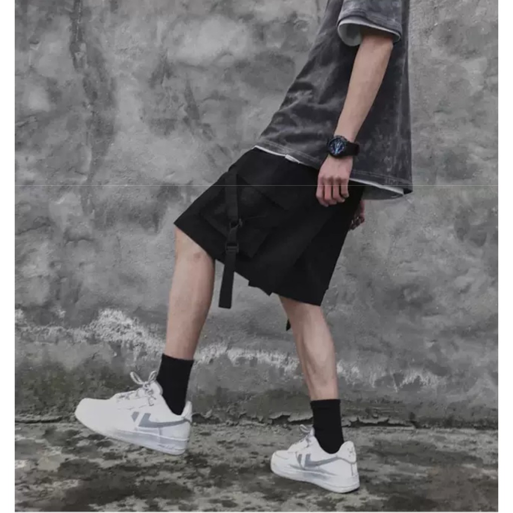 Short dù túi hộp phối dây ulzzang - ẢNH THẬT - quần sooc nam nữ