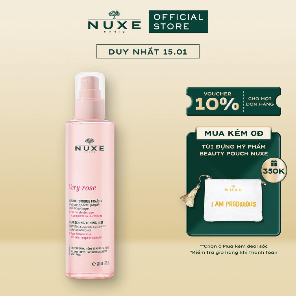 Xịt khoáng dưỡng ẩm Nuxe Very Rose 200ml