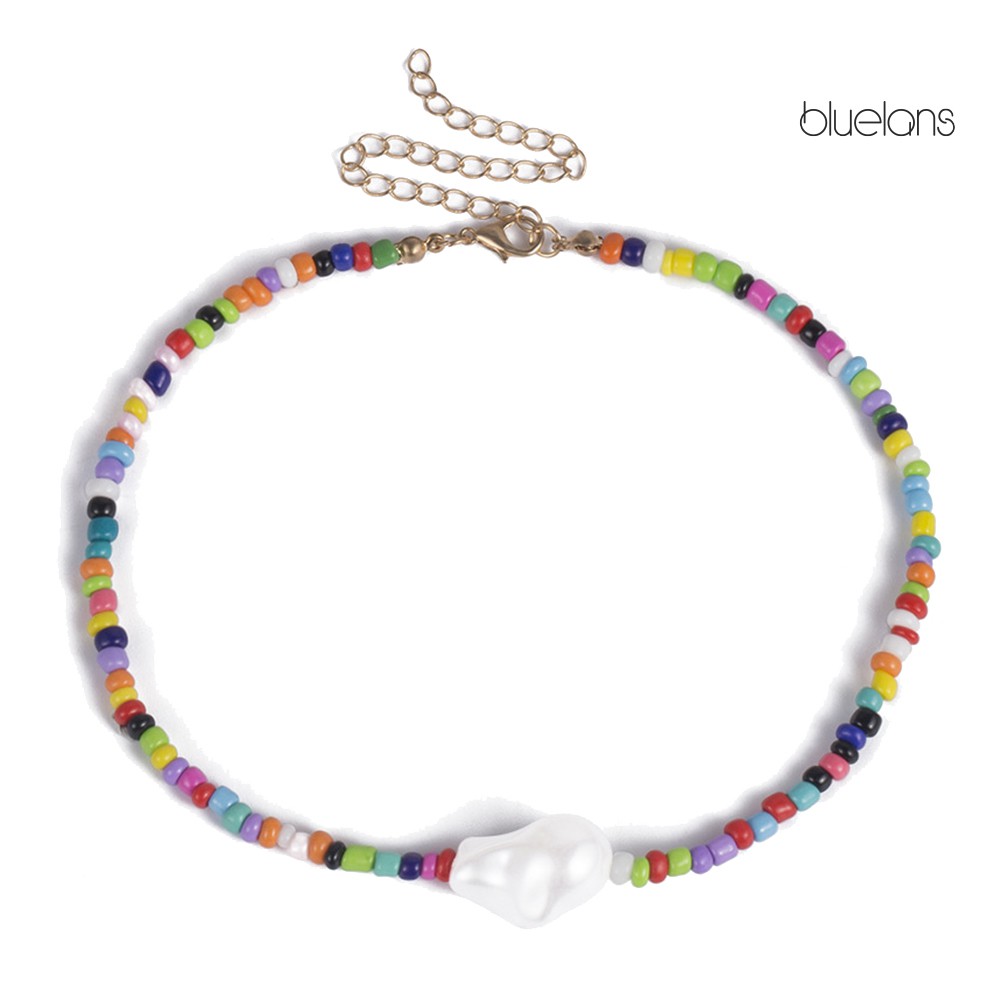 Vòng Cổ Choker Đính Hạt Ngọc Trai Nhân Tạo Nhiều Màu Phong Cách Bohemian Thời Trang Mùa Hè Cho Nữ
