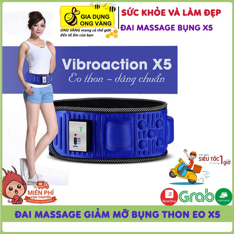 Máy Massage Bụng, Đai Massage Rung Giảm Mỡ Bụng, Thon Eo Bonyon X5 ( Xanh)