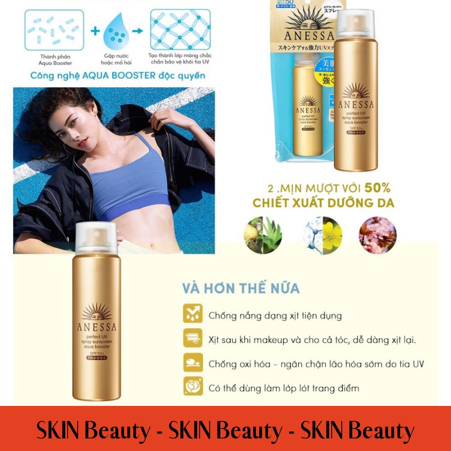 Xịt chống nắng bảo vệ da hoàn hảo Anessa Perfect UV Sunscreen Skincare Spray 60g
