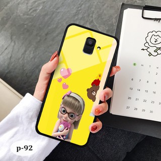 Ốp lưng kính 3D Samsung A6 2018-cute