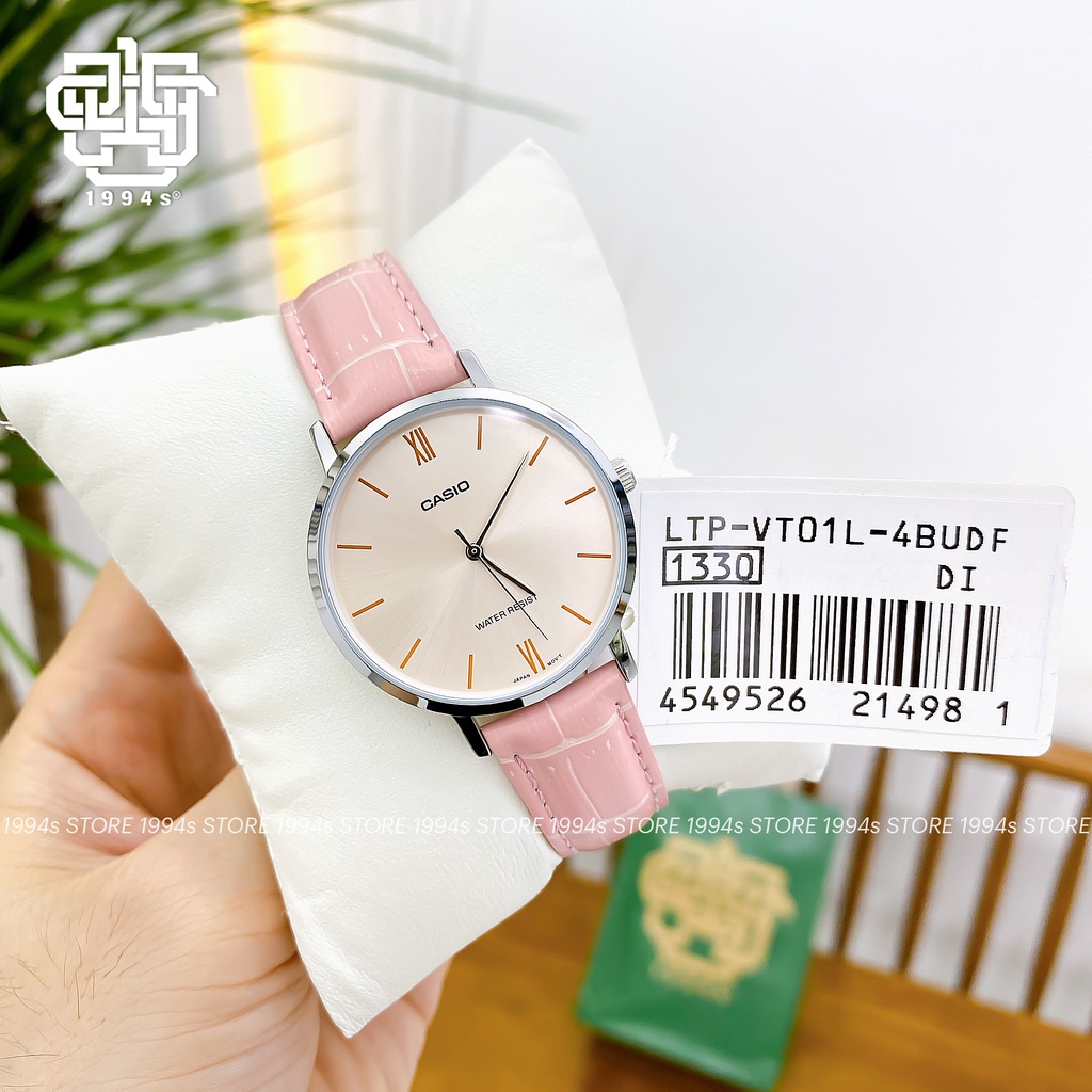 Đồng hồ nữ Casio LTP-VT01L-4B dây da, chống nước, hàng chính hãng