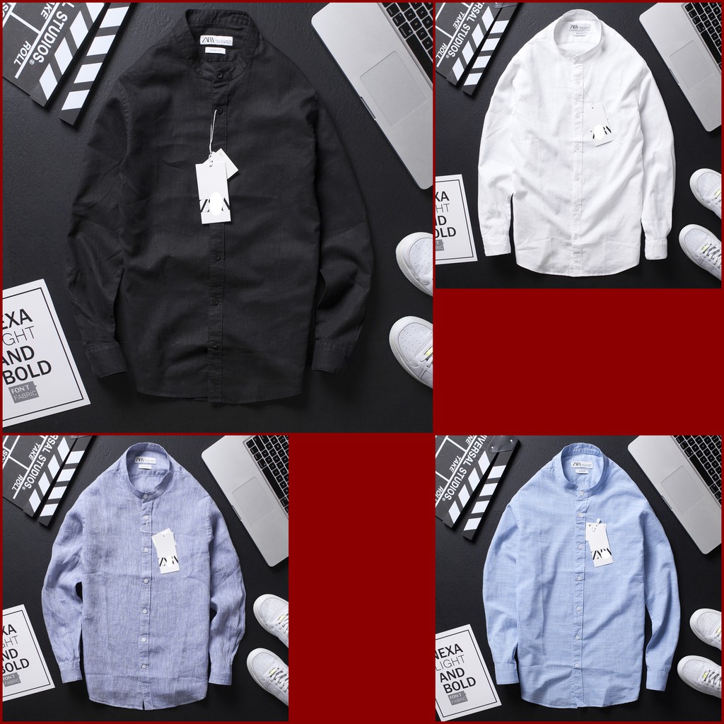 Áo sơ mi tay ngắn linen Z. R || Slimfit ||