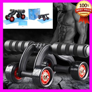 [TẶNG THẢM] Con Lăn Tập Bụng 4 Bánh Đa Năng Tại Nhà Giúp Tăng Cơ Cùng Con Lăng Dụng Cụ Tập Cơ Bụng Cho Nam Nữ