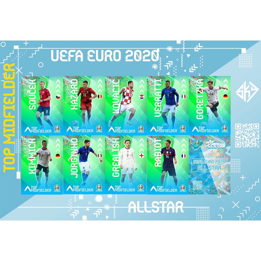 Thẻ SKY EURO 20 TOP MIDFIELDER | Jack Grealish Rabiot Marco Verratti Kimmich Kovacic Soucek Jorginho Hazard Goretzka