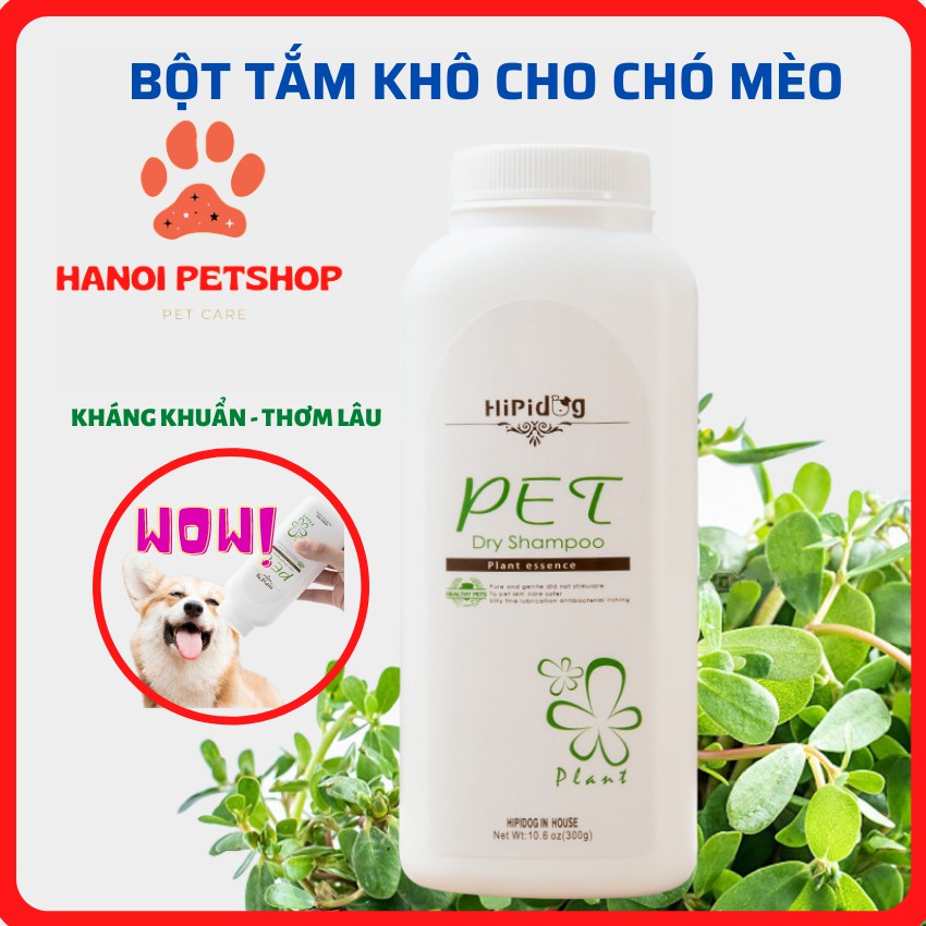 Bột Tắm Khô, Sữa Tắm Khô Cho Chó Mèo, Hương thơm Tự Nhiêm, Dưỡng Lông, Bảo Vệ Da, An Toàn Cho Thú Cưng