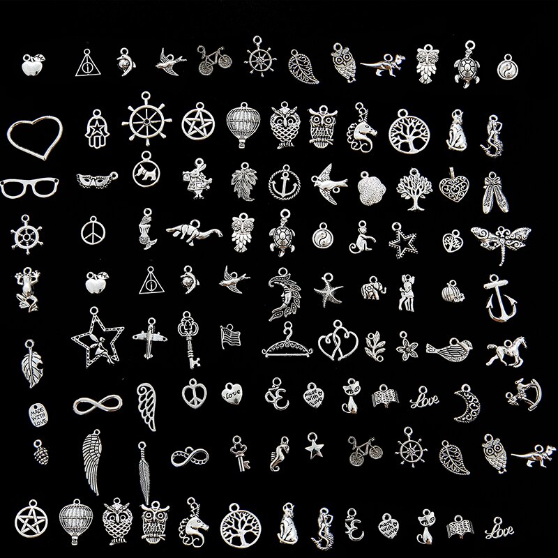 Bộ 10 mặt dây chuyền hình chú chim chất liệu kim loại phong cách vintage dành cho làm trang sức DIY