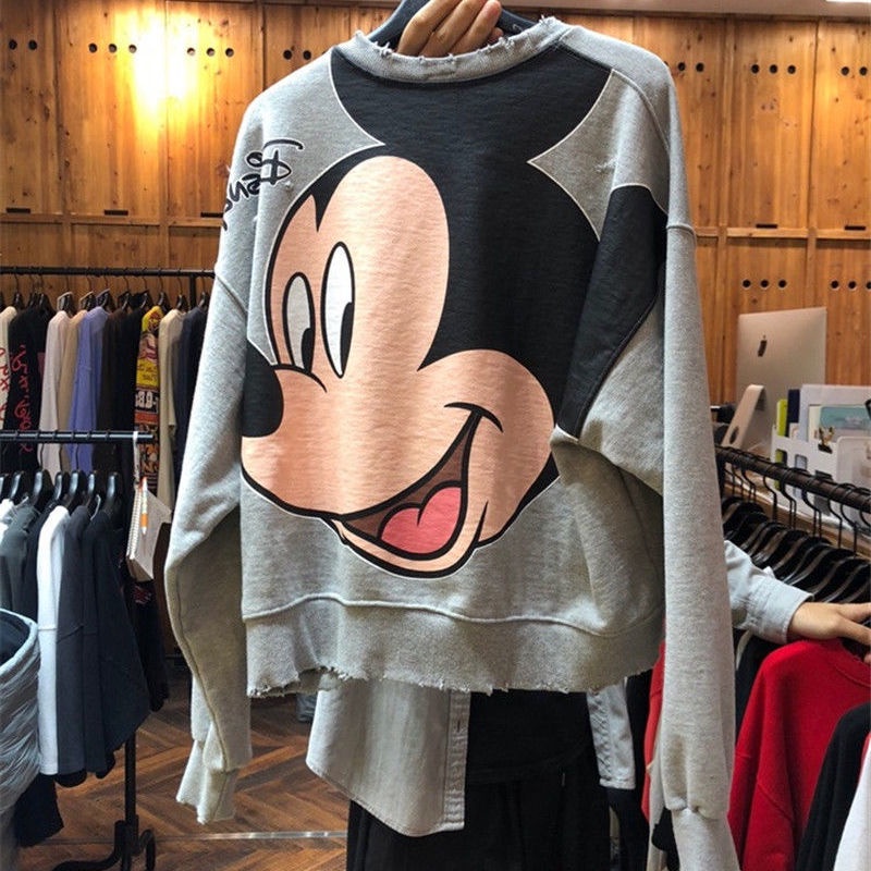 Áo Sweater Mỏng Dáng Rộng Rách Phong Cách Dongdaemun Hàn Quốc Thời Trang Xuân Thu Mới Cho Nữ