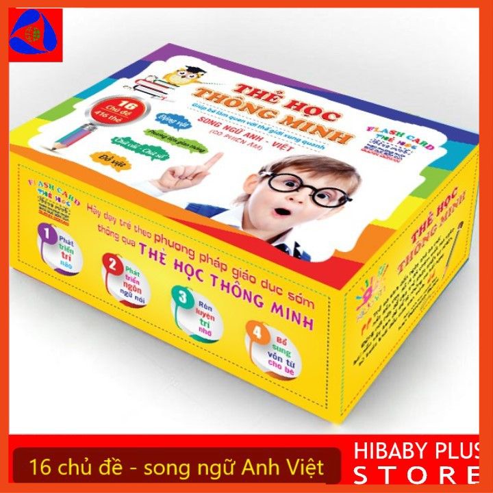 BỘ THẺ HỌC THÔNG MINH CHO BÉ (GIÁ SỈ) HỘP 16 CHỦ ĐỀ - 416 THẺ ĐỦ HẾT CÁC SỰ VẬT CHO BÉ HỌC, GIÚP BÉ PHÁT TRIỂN TƯ DUY