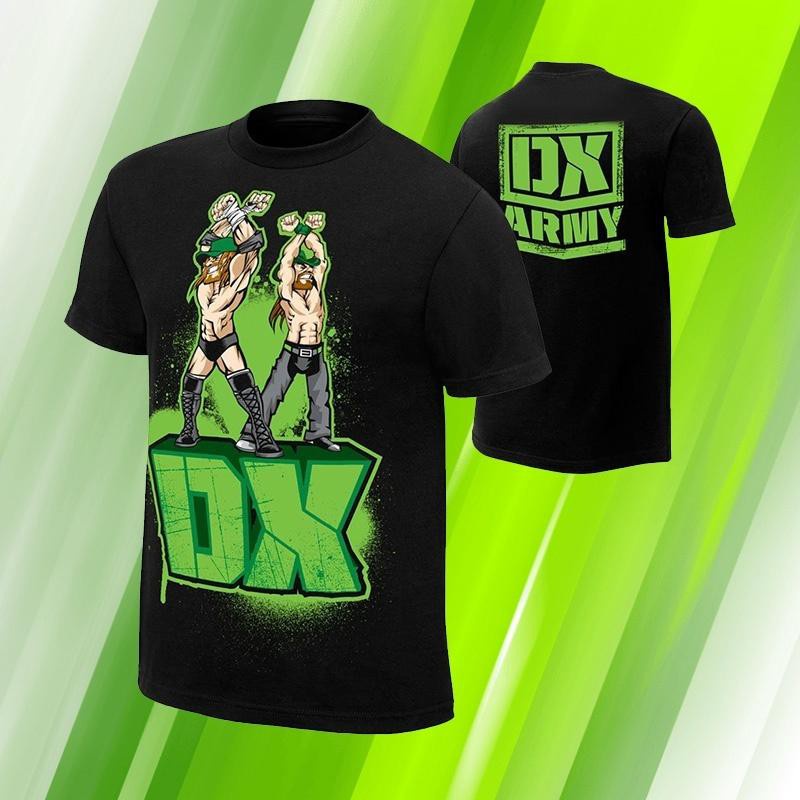Wwe authentic wear dx re-enlist authentic t-shirt tee lelaki black large plus size xs-xxxl 100% cotton men casual birthday gift