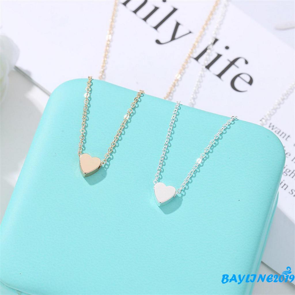Vòng cổ Sợi Xích Mặt Hình Trái Tim Mini Màu Sắc Đơn Giản Dành Cho Nữ
