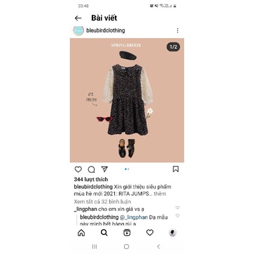 Jumpsuit Bleubird cổ peter pan tay lửng