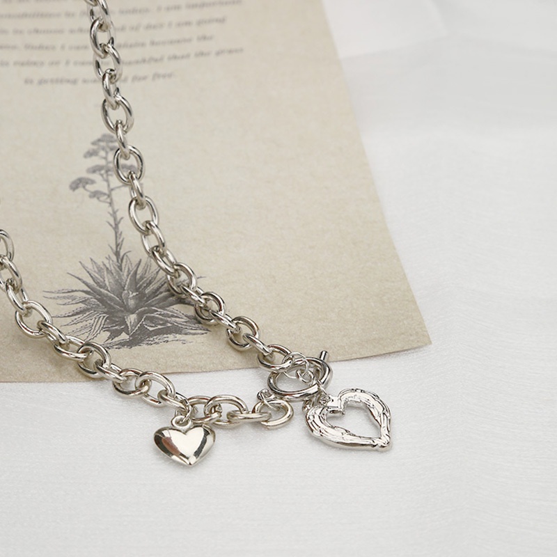 Vòng cổ Mặt Trái Tim Rỗng Phong Cách Hip Hop Hàn Quốc Cá Tính