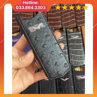Bao da Vertu da đà điểu chấm bi đen khuy vàng sắc nét 🔥( XEM MÔ TẢ)🔥