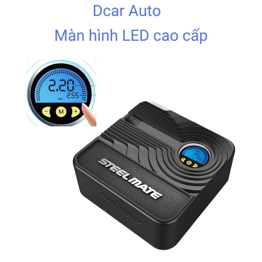 Bơm lốp Ô tô điện tử tự ngắt thương hiệu Steelmate mini 12V cắm tẩu sản phẩm bảo hành 1 đổi 1