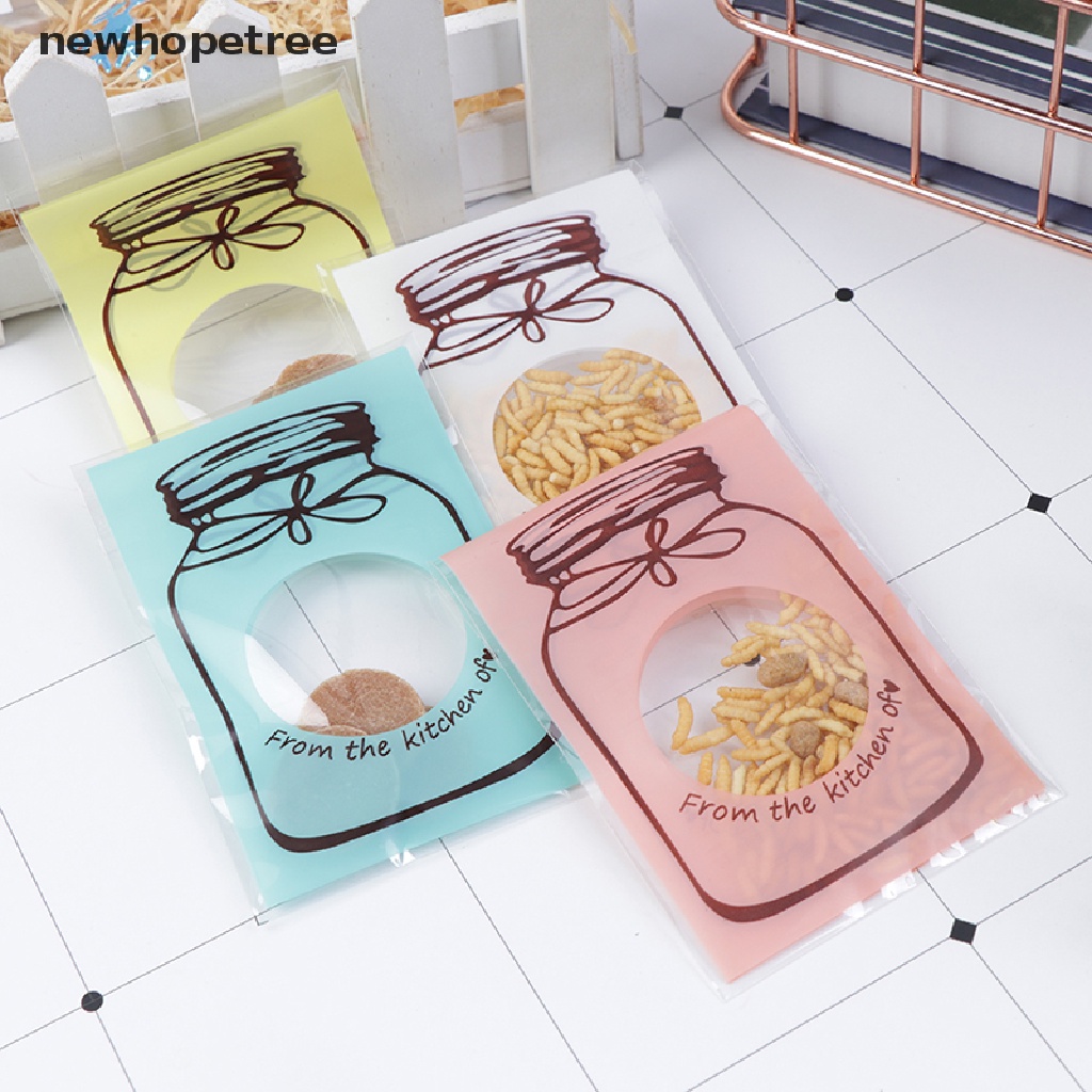 Set 100 Túi Đựng Bánh Kẹo Tự Dính Hình Bình Đựng Quà Giáng Sinh / Sinh Nhật / Đám Cưới