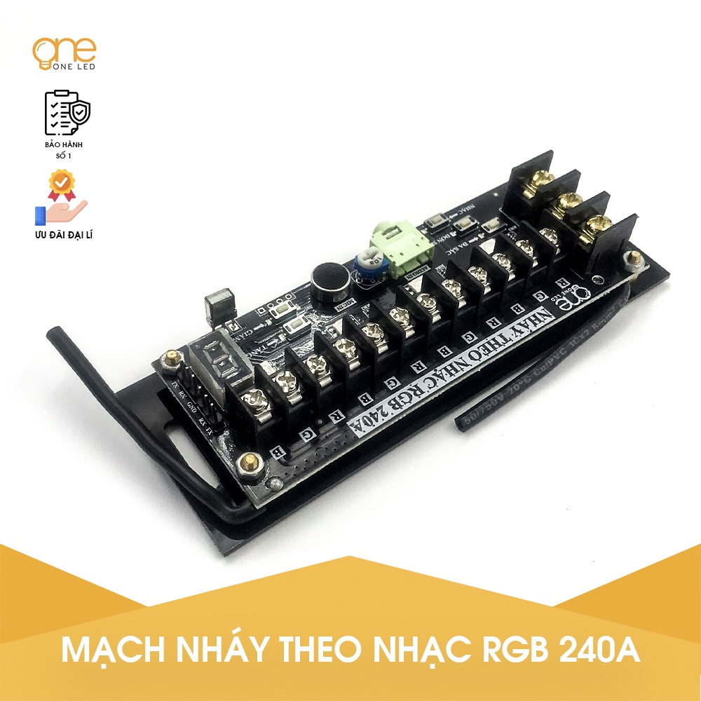 Mạch điều khiển LED RGB 7 MÀU nháy theo nhạc - Công suất 240A CHính hãng OneLed