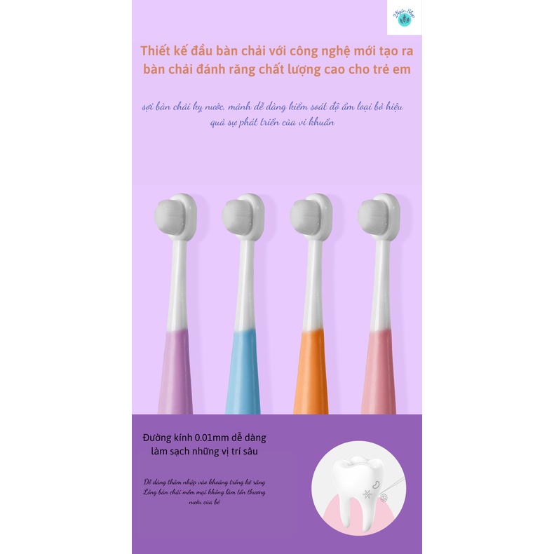 Bàn Chải Đánh Răng Cho Bé  Đánh Răng Sợi Lông Tơ Siêu Mềm (2_ 12 Tuổi) N2004- 2Ngân shop