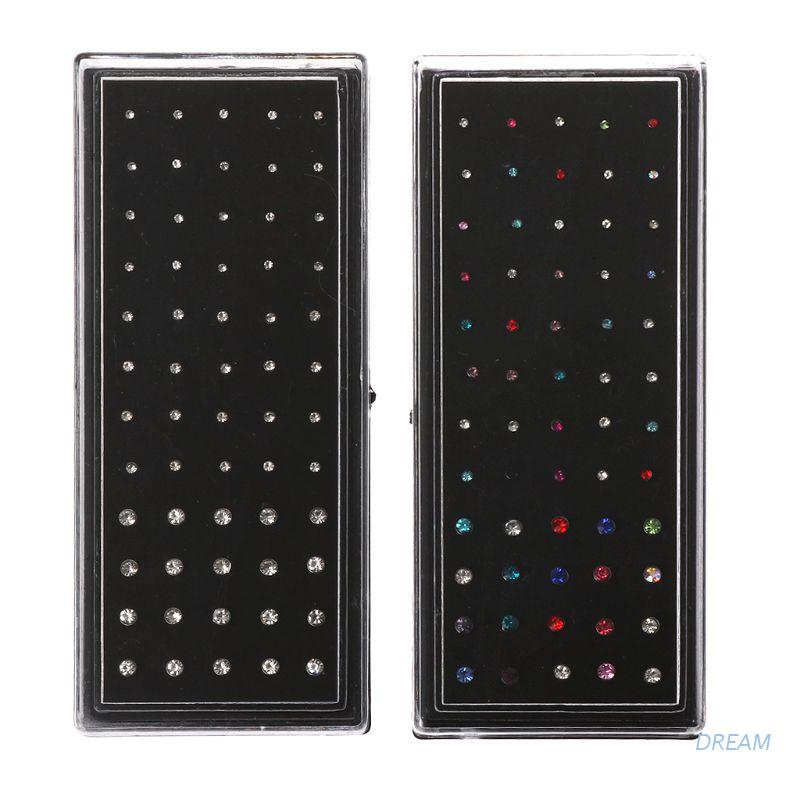 Hộp 60 chiếc khuyên mũi bằng thép không gỉ